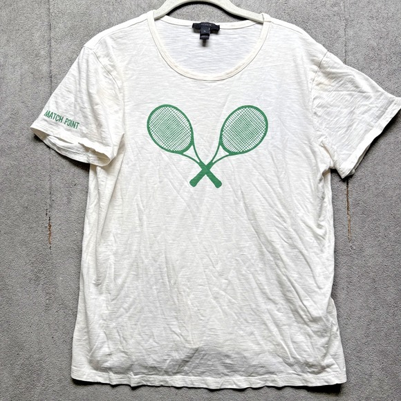 J. Crew Tops - J.‎ Crew Match Point T Shirt Womens XL White Tennis Graphic Pickleball Preppy